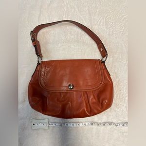 Original Real Coach Salmon Colored Handbag. 13 inches. Used, but Exe. Condition.